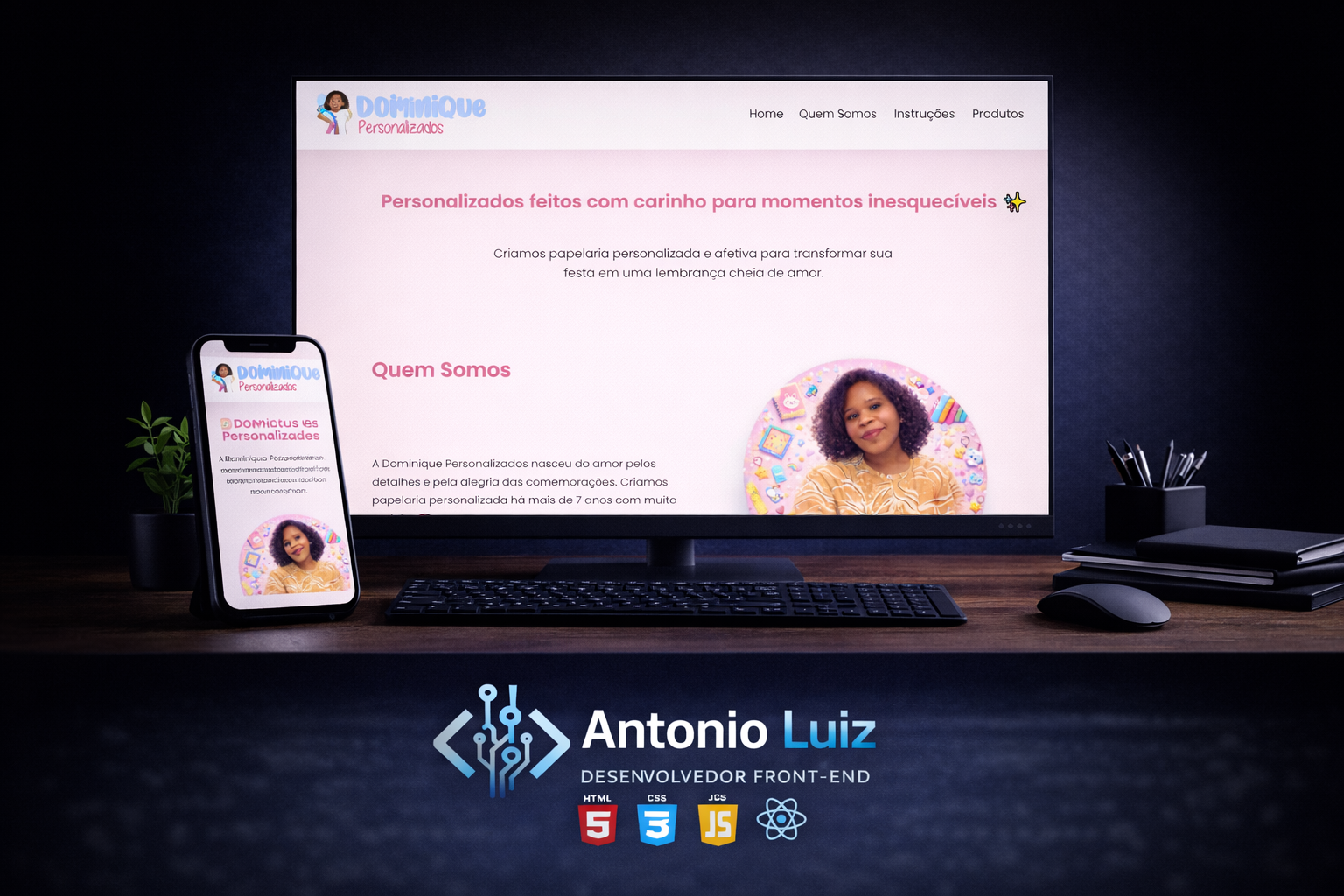 Projeto Site Dominique Personalizados